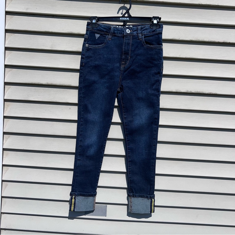 Guess Kids Girls Jeans Size 12 Style-GGM18093S Dark Stone Wash Adjustable Waist